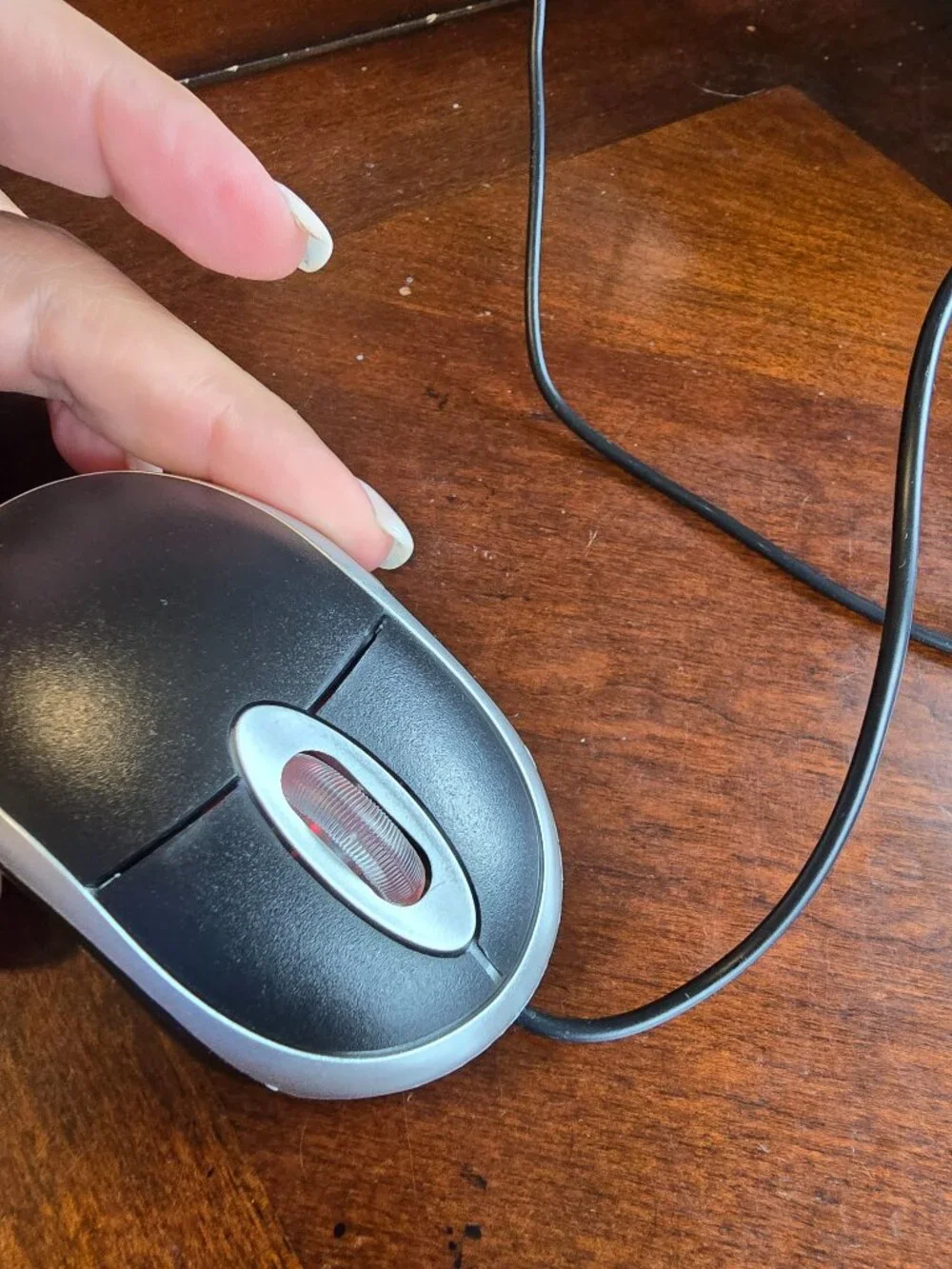 Wired Optical Mouse - Black & Silver - USB Connection